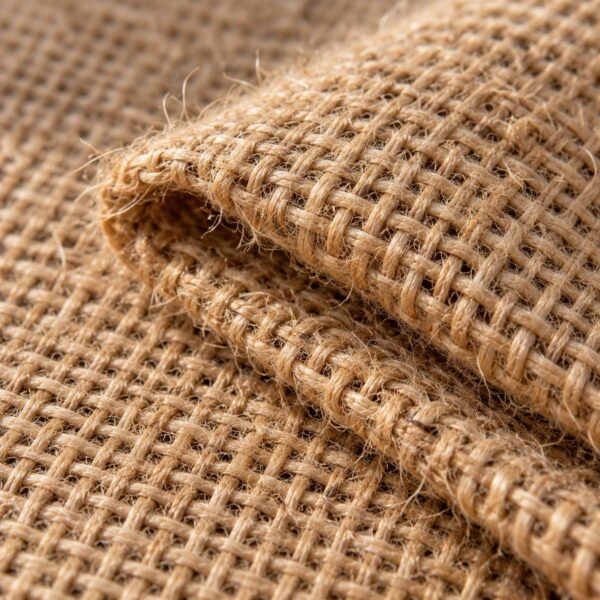 Hessian jute cloth weave close-up