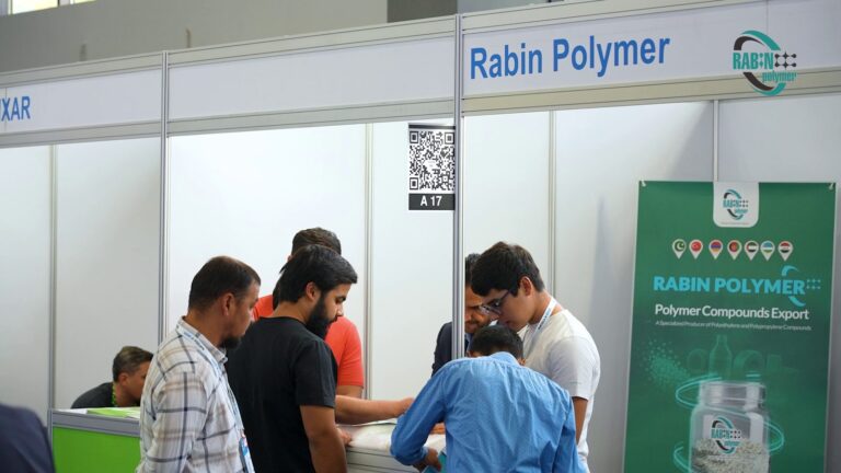 Visitors at the Rabin Polymer stand A17, Plastex Uzbekistan 2025, UzExpoCentre Tashkent