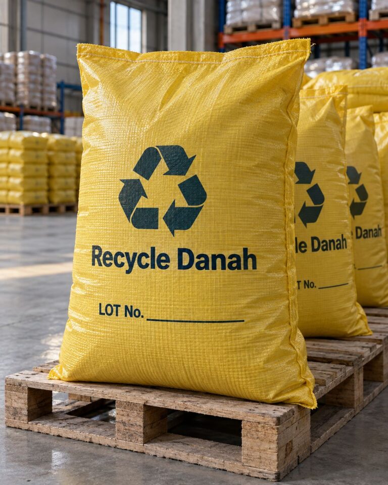 Recycle Danah recycled PE granules in yellow 25 kg bags