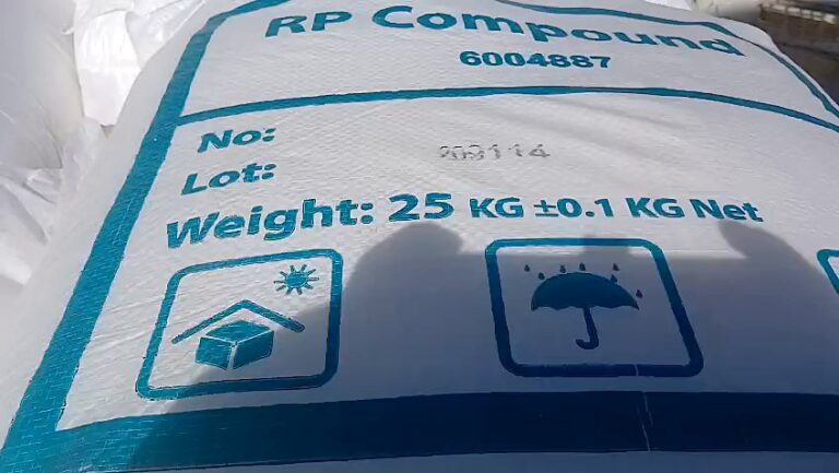 RP Compound 25 kg bag label with lot number