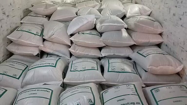 RP Recycled Granules 25 kg bags in a trailer